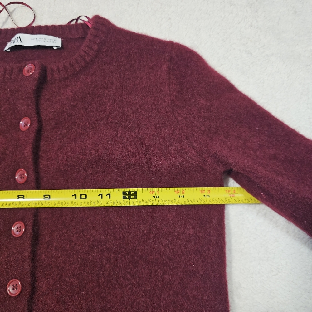 Zara 100% wool round neck, long-sleeve jacket. Front button closure - Picture 9 of 12